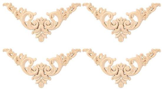 OEM Holz-Möbelapplikationen - 4 Stück Ecke-Onlay-Applikation - Unlackiert 2026