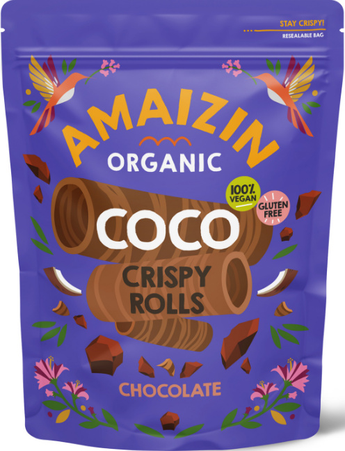 Amaizin Bio knusprige Kokosnuss Rollen Schokolade 6x140 g