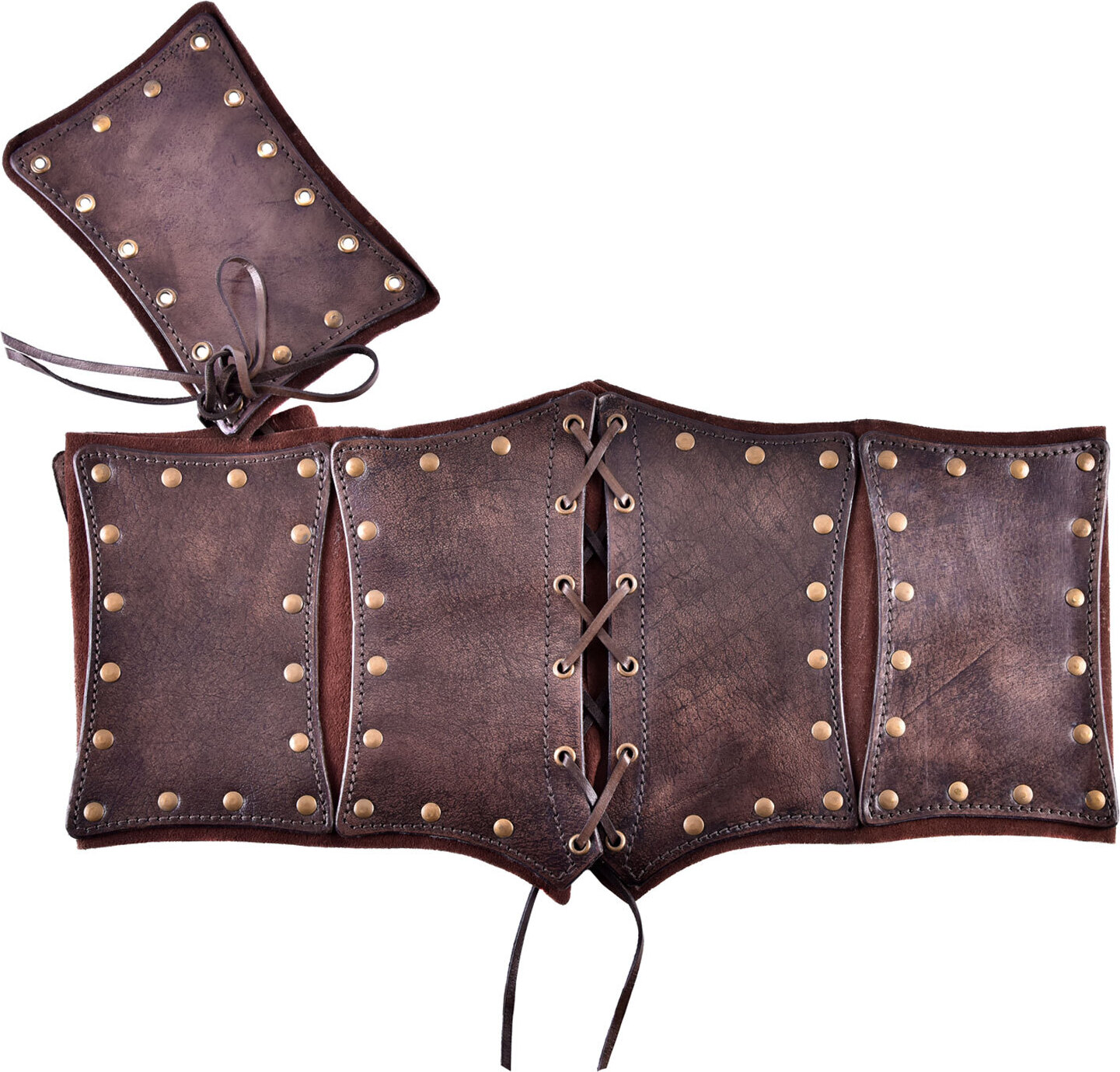 Battle-Merchant Unterbrust-Corsage braun, aus Leder 030 020 050