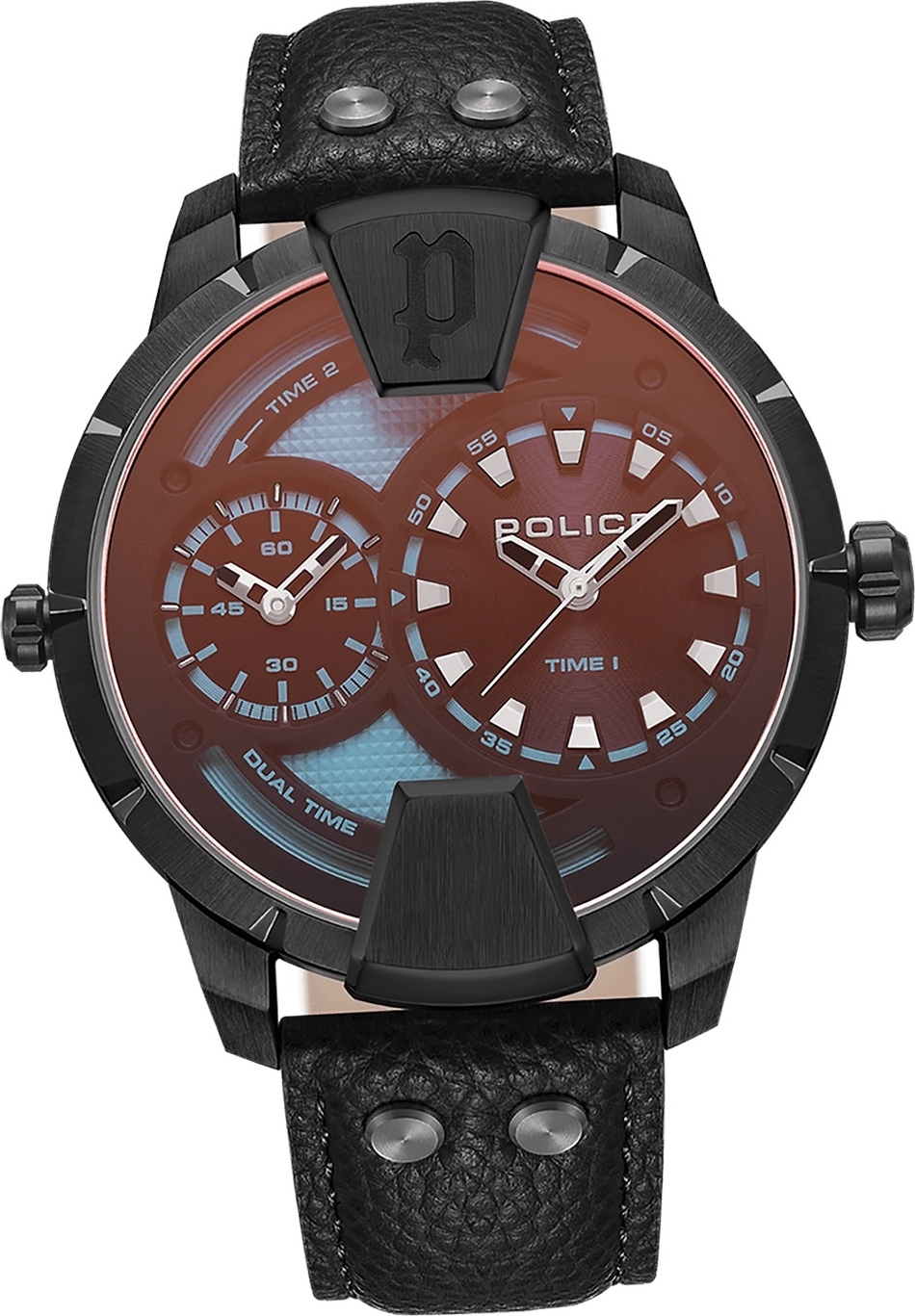 Pánske hodinky Police kožené čierne Police Huntley náramkové hodinky D2UPOA0022001