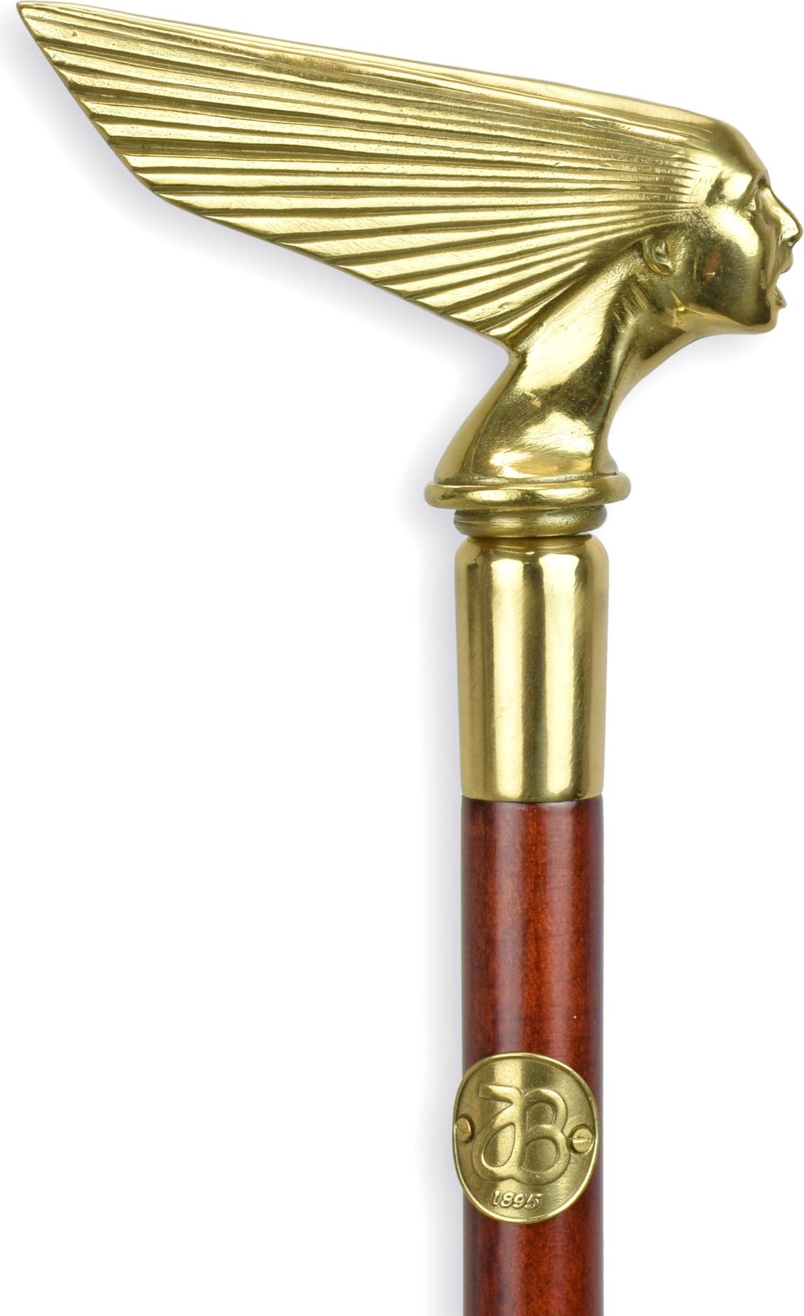 Aubaho Spazierstock Flanierstock Frau mit Bronzegriff Replikat Retro Design Dekoration