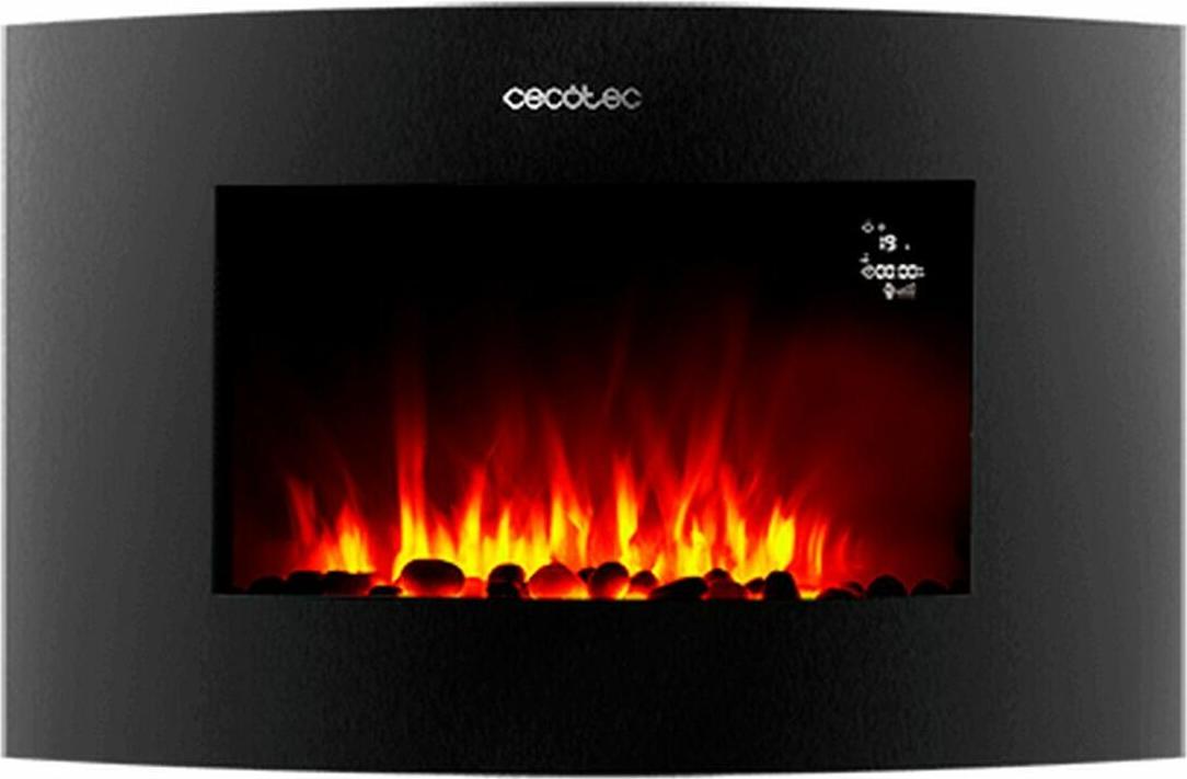 Dekoratívny elektrický nástenný krb Cecotec Ready Warm 3550 Curved Flames Connected Black 1000 - 2000 W