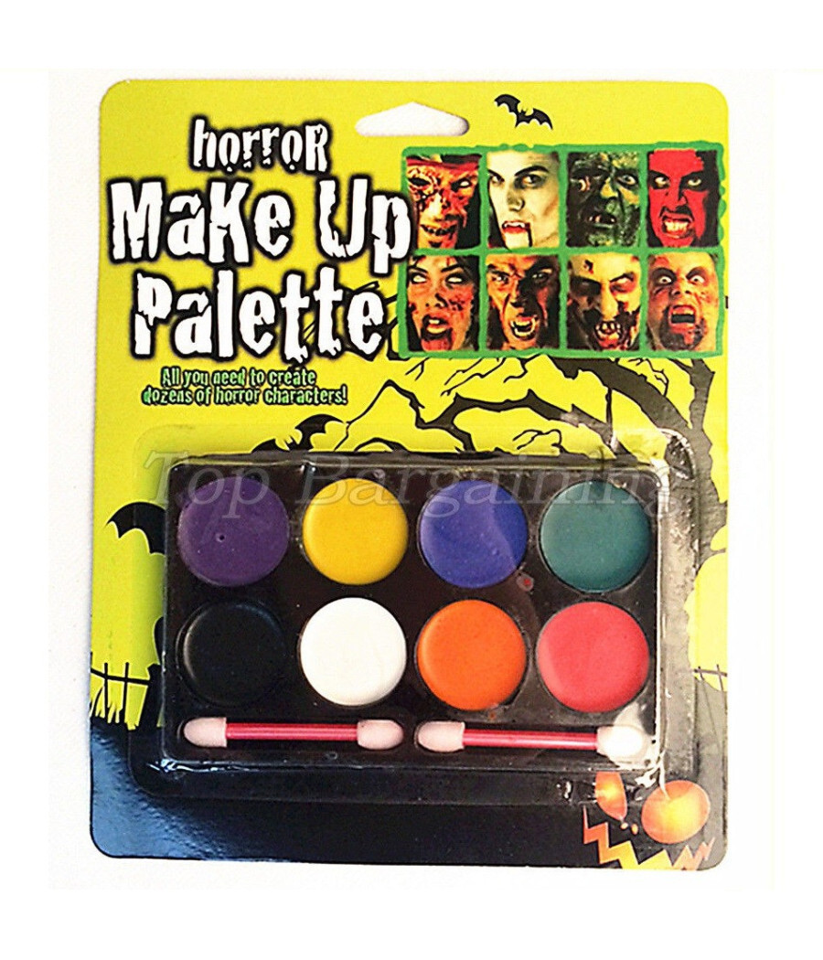 TrAdE Shop Traesio Schminke Schminke 8 Farben 2 Schminkpinsel Party Karneval Halloween 012397