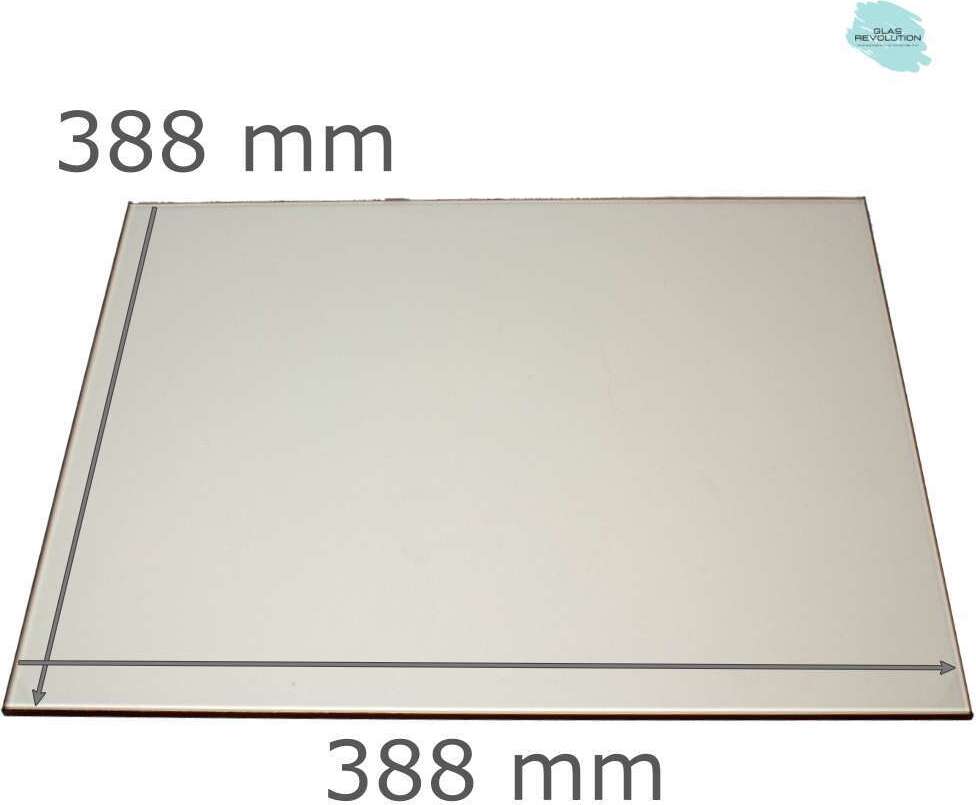 Glas Revolution Feuerfestes Kaminglas nach Maß | Ofenglas für alle Größen - (680,00 EUR / qm) - 388 mm x 388 mm kaminglas388388