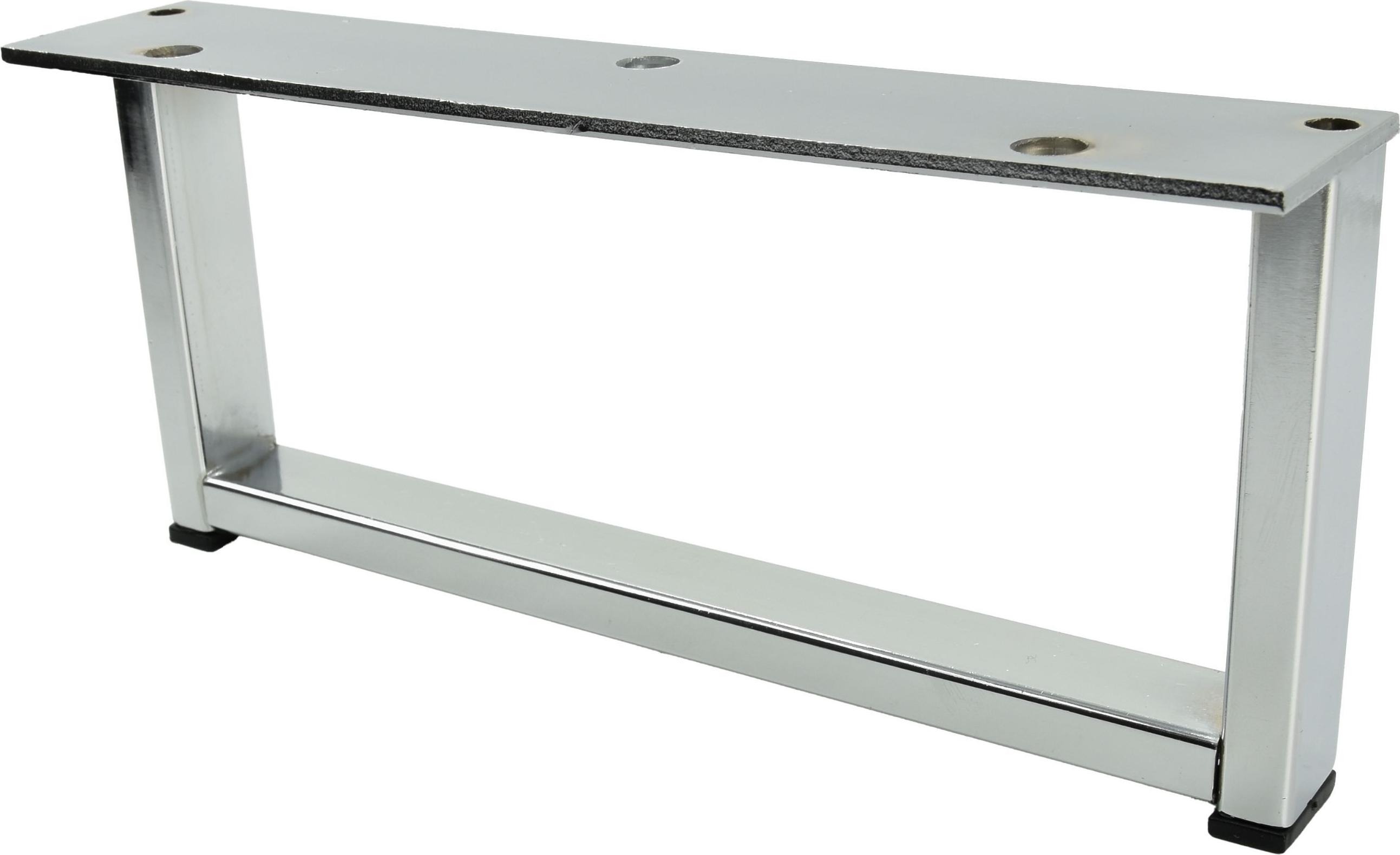B & B Möbelbein Silber-Chrom, 90 mm hoch, 200 mm lang, elegantes Design mit Schutzpolster für Kratzfestigkeit, ideal für Sofas und Kommoden N501 H90 L200 SR