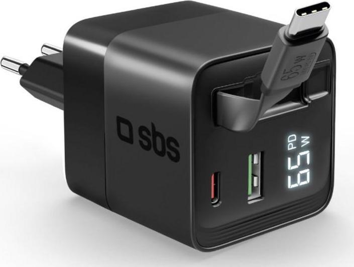 Nabíjačka SBS GaN 65W s displejom