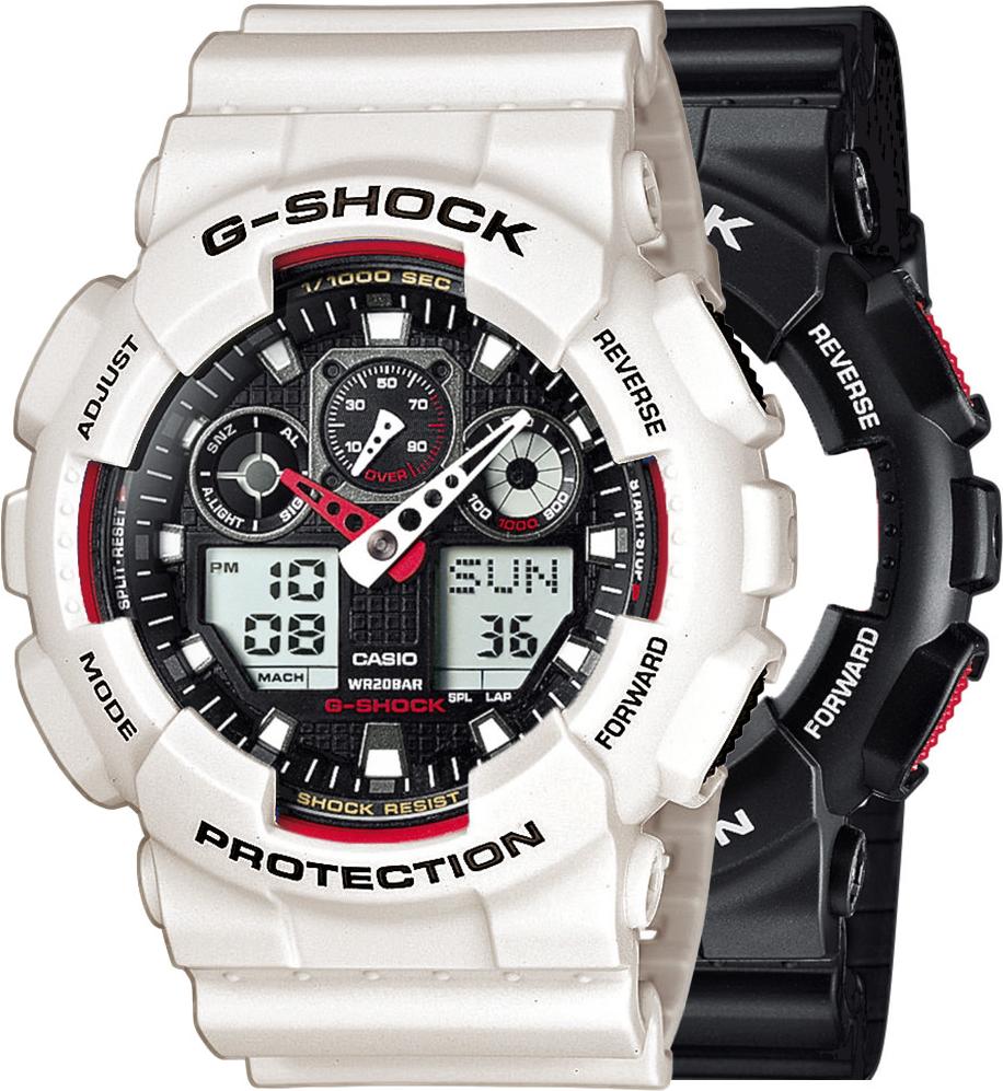 Zegarek Casio G-Shock SET GA-100-1A4ER + BEZEL 10395292 + PASEK 10395227 20BAR