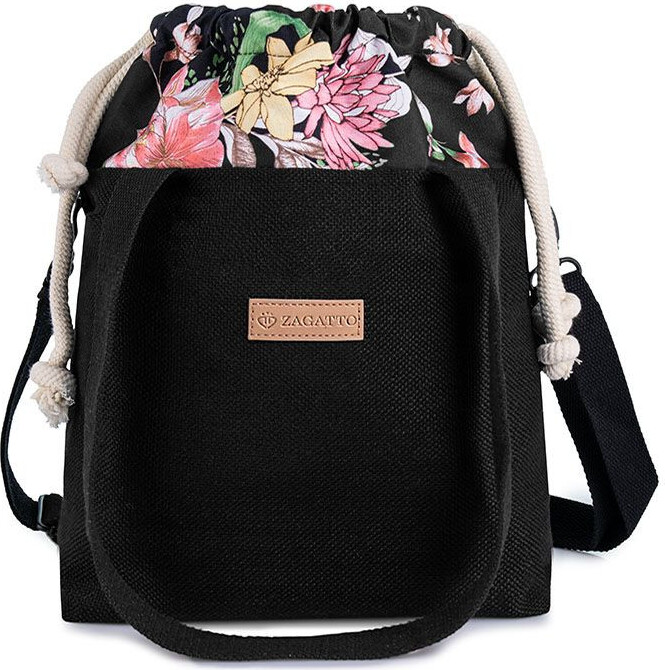 Zagatto Damenhandtasche Schwarz Wiesenblumen Motiv Zagatto ZG 608 Tasche