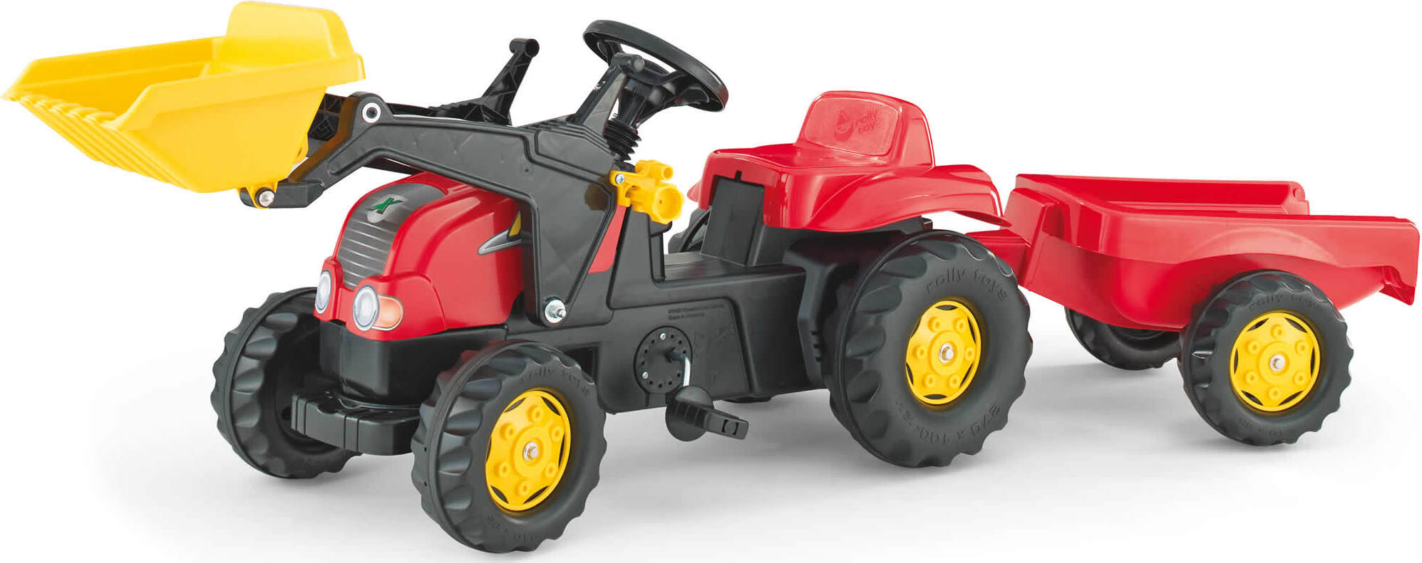 Rolly Tractor De Pedales New Holland T7040 Con Cargador Frontal Y Remolque Desmontable – Licencia Oficial, Tapa Abatible, Volante Grueso, Ideal Para Jugar En Jardín