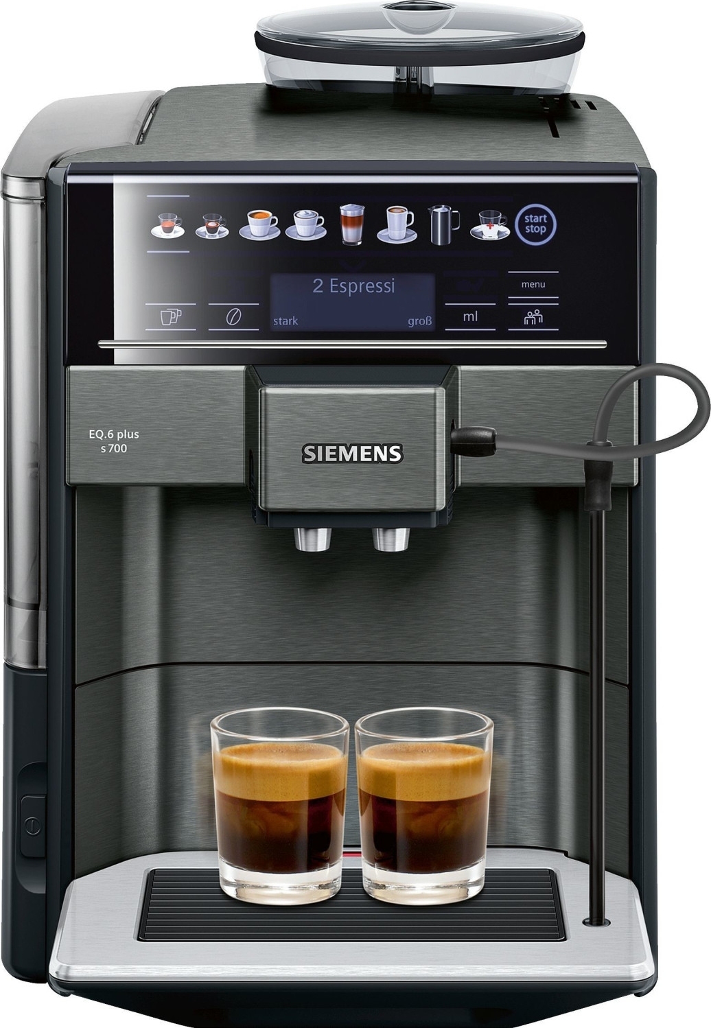 Siemens EQ.6 plus TE657509DE, Espresso kávovar, 1,7 L, Kávové zrná, Vstavaný mlynček, 1500 W, Čierna