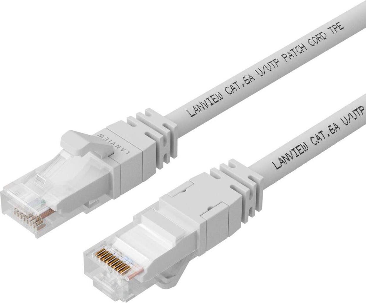 Lanview CAT6A UTP-Kabel 3 m, weiß, LSZH, hohe Flexibilität, LV-UTP6A03W