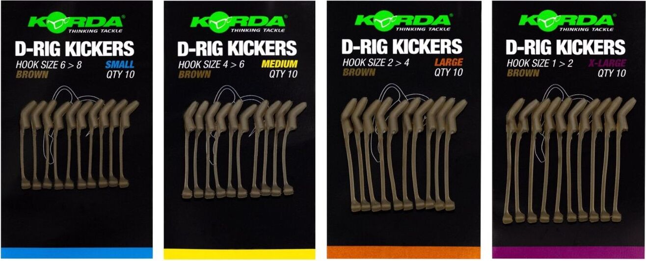 Korda Kickers D Rig Brown - 10 D-Rig Kickers, Größe:Small KICK25