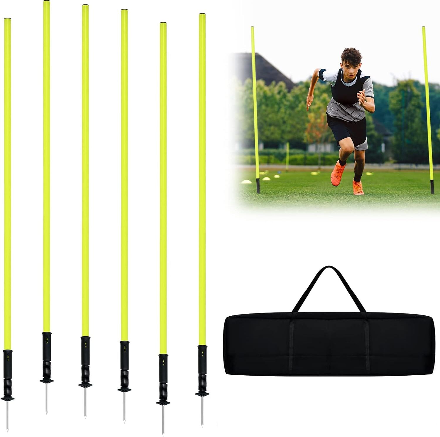 Palen Slalom MACRON Training met kant Pole Spike h 170 cm Voetbal