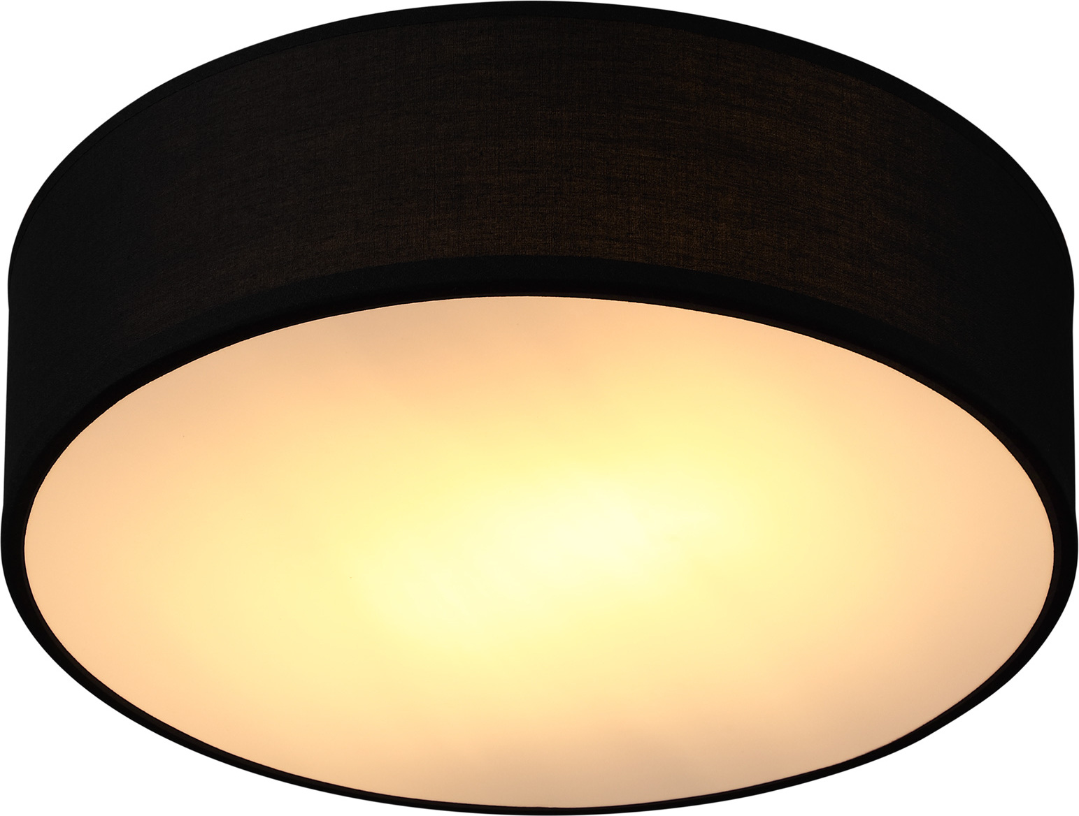 MONZANA® Deckenlampe Stoff Wohnzimmer Schlafzimmer E27 Schwarz 30cm Rund 1-Flammig 40W Lampe Flur Küche Deckenstrahler Deckenleuchte Stoffdeckenlampe 27097