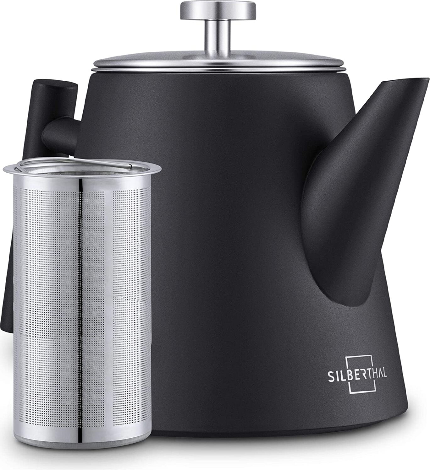 Theiere avec filtre - 1,10L - Verre et inox - Maison