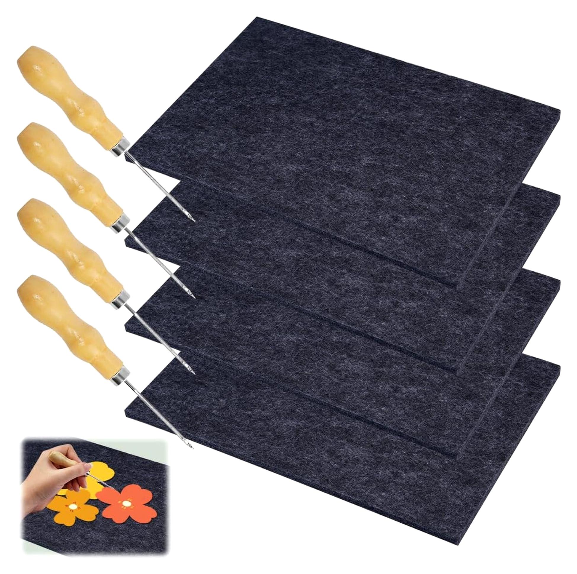 Markenlos 4-teiliges Prickelnadel-Set mit Filzpads 20x30x0,9cm und 4 Prickelnadeln