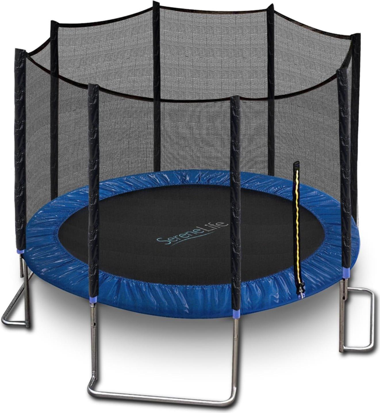SereneLife detská vonkajšia trampolína Ø 244/305 / 366 cm, detská trampolína s bezpečnostným krytom a sieťou, záhradná trampolína s certifikátom ASTM