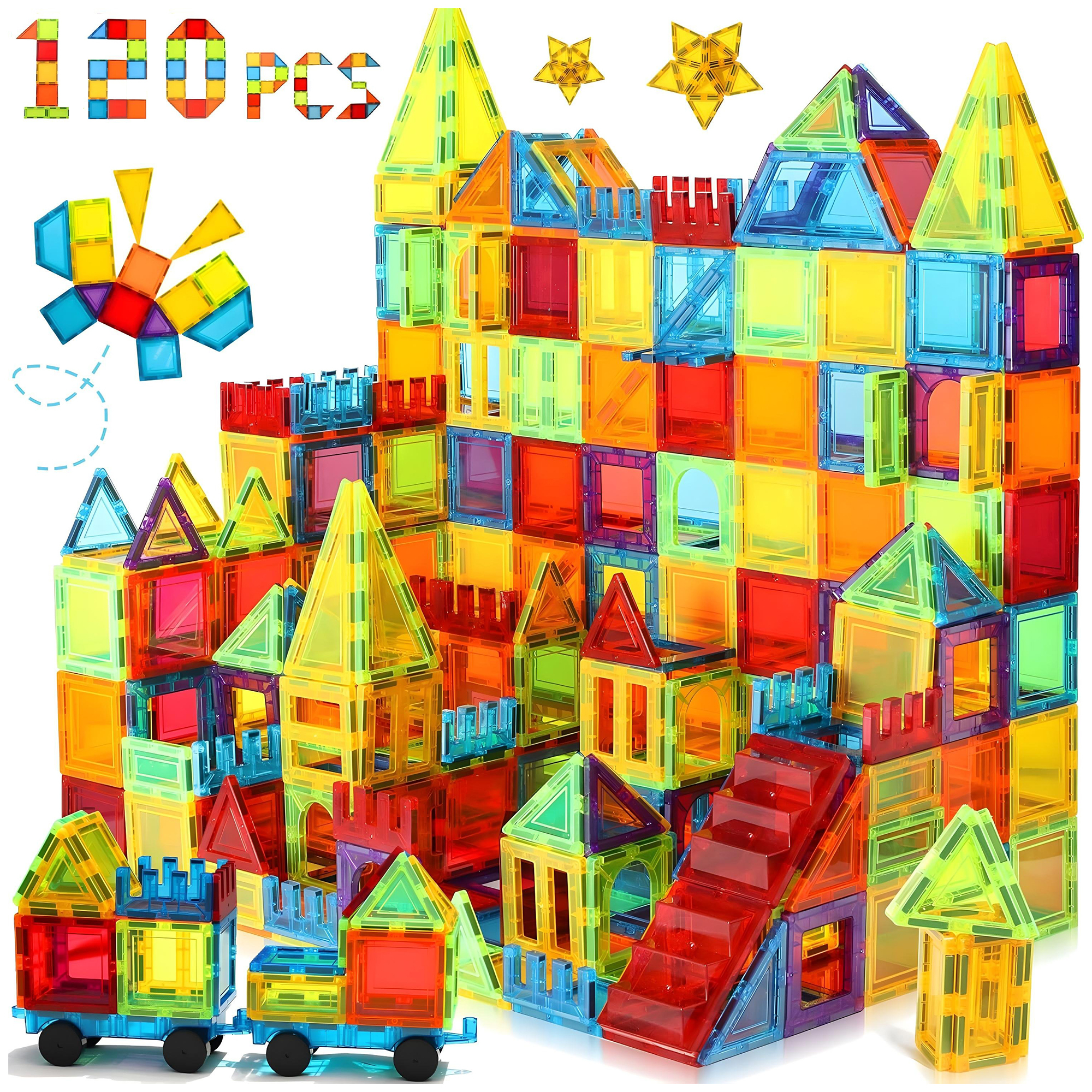 CONDIS Magnetische Bausteine 95 Teile, Magnet-Spielzeug Magneten für Kinder 614024855678