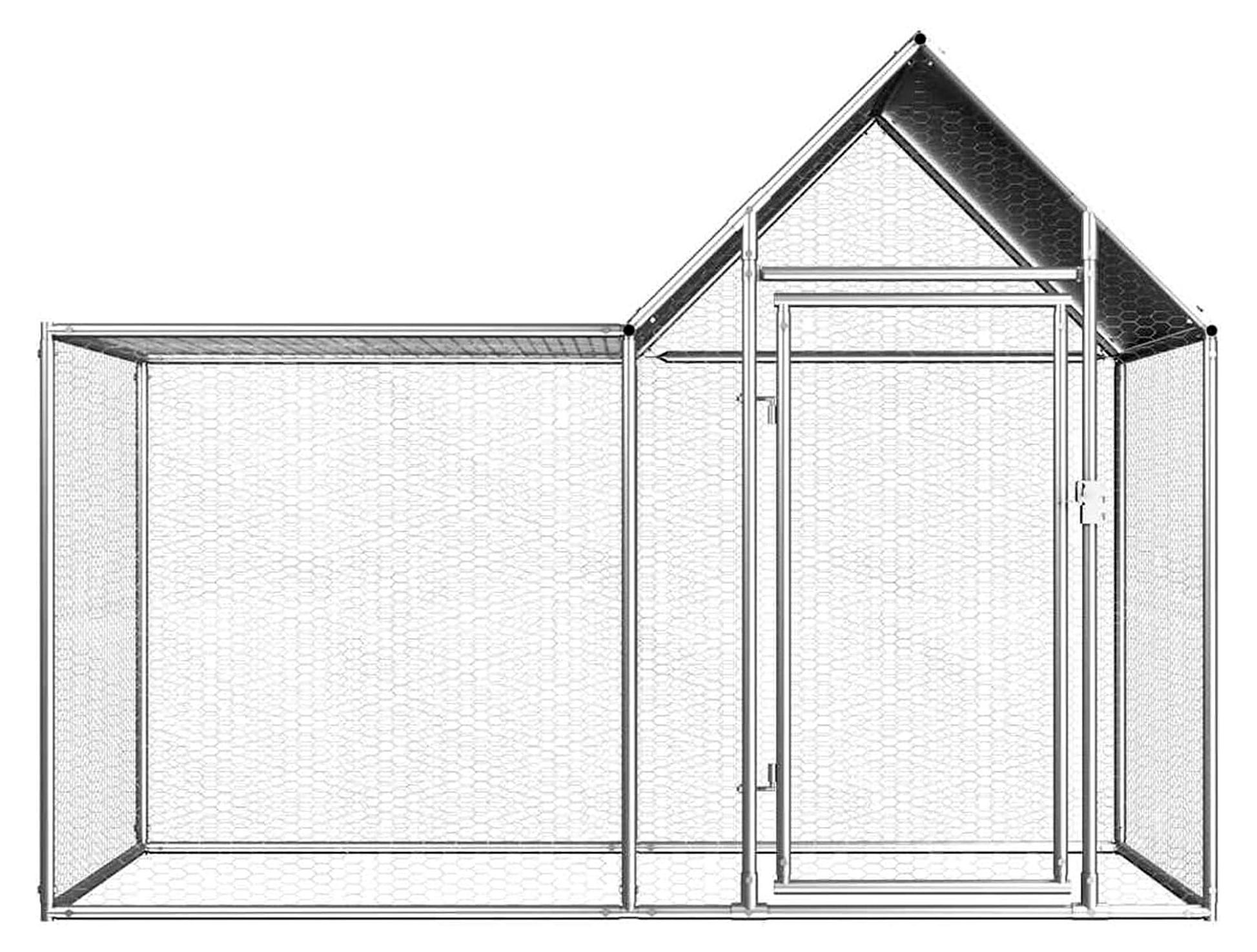 Hühnerstall 2x1x1,5 m aus verzinktem Stahl