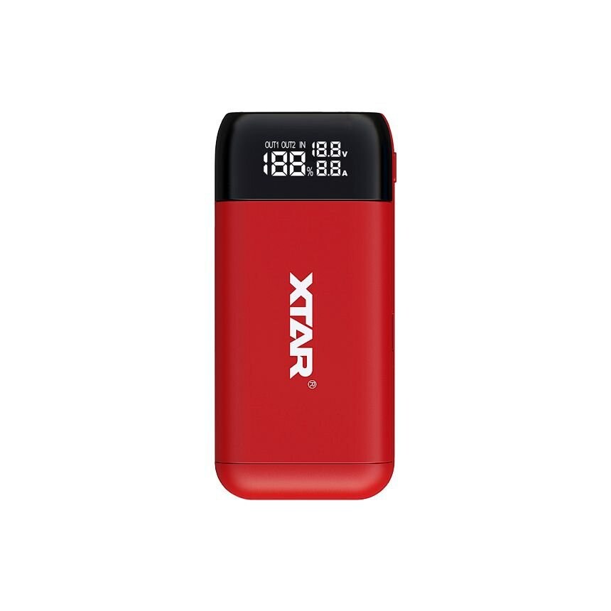 XTAR PB2S červená nabíjačka batérií / power banka na Li-ion 18650 / 20700 / 21700