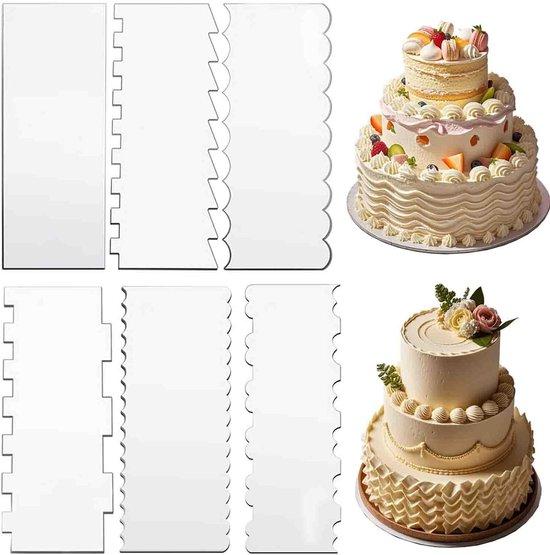 OEM Set aus 6 transparenten Acryl-Torte-Schaber - große Glasuren-Spatel und Randkämme für Buttercreme-, Glasuren-, Mousse- und Back-Projekte (Set von 2) 2026