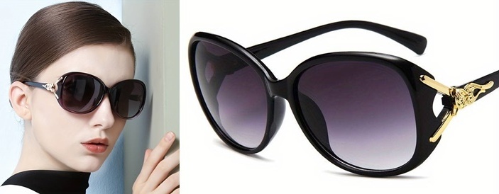 GKA Damen Sonnenbrille mit Farbverlauf rund oval Brille UV 400 mit goldener Verzierung