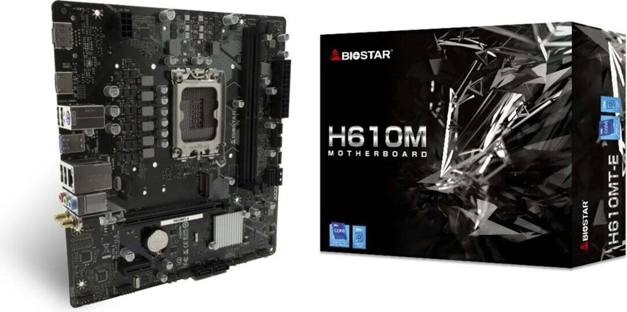 Biostar H610MT-E, Intel, LGA 1700, Intel® Celeron®, Intel Core i3 12th Gen, Intel Core i3 13th Gen, Intel Core i5 12th Gen, Intel..., DDR4-SDRAM, 64 GB, DIMM