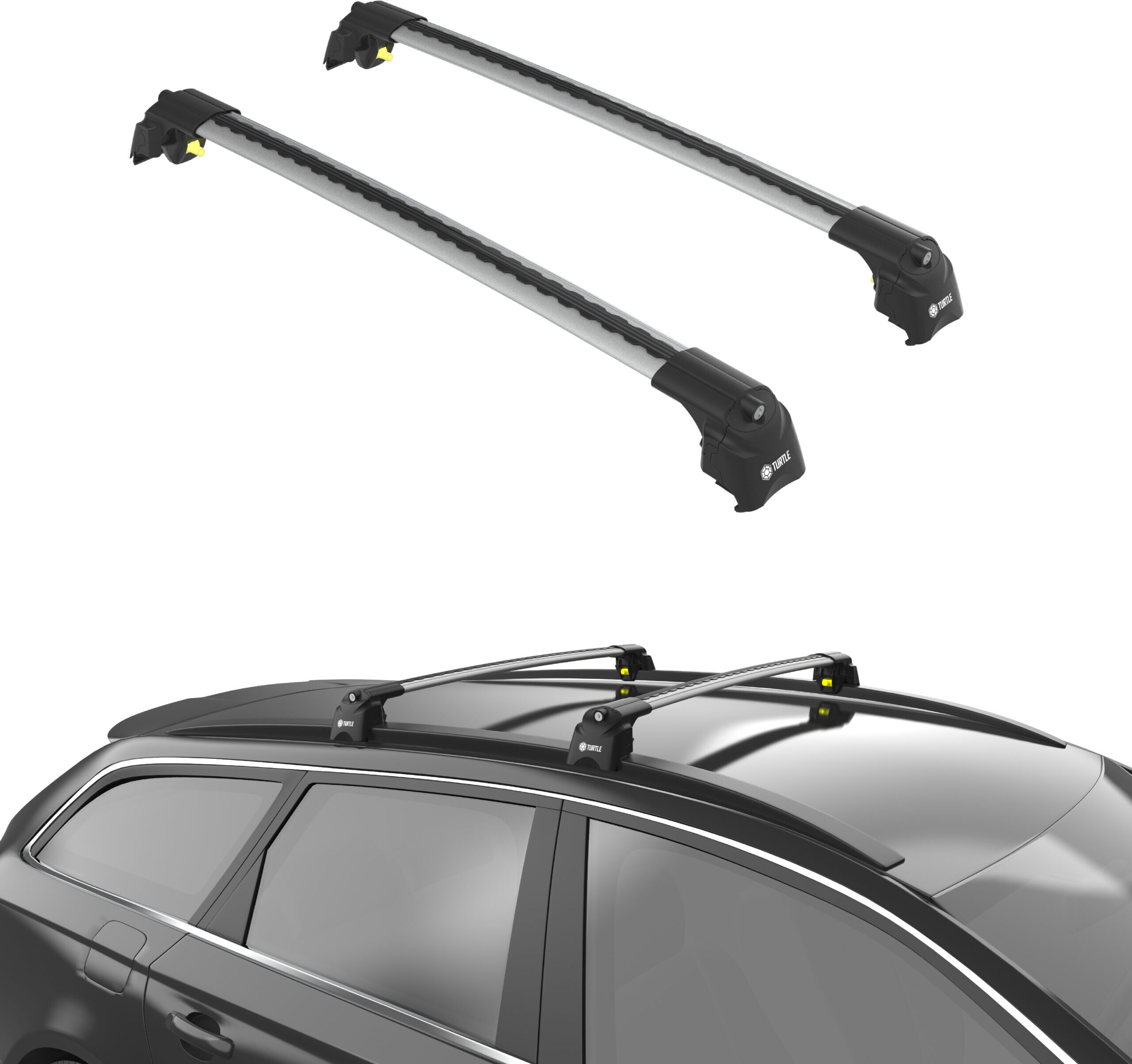 TURTLE DACHTRÄGER AIR-2 VOLKSWAGEN ATLAS 2018 - 2024 ( DACHRELNG ) , Silber MC020010202S20633