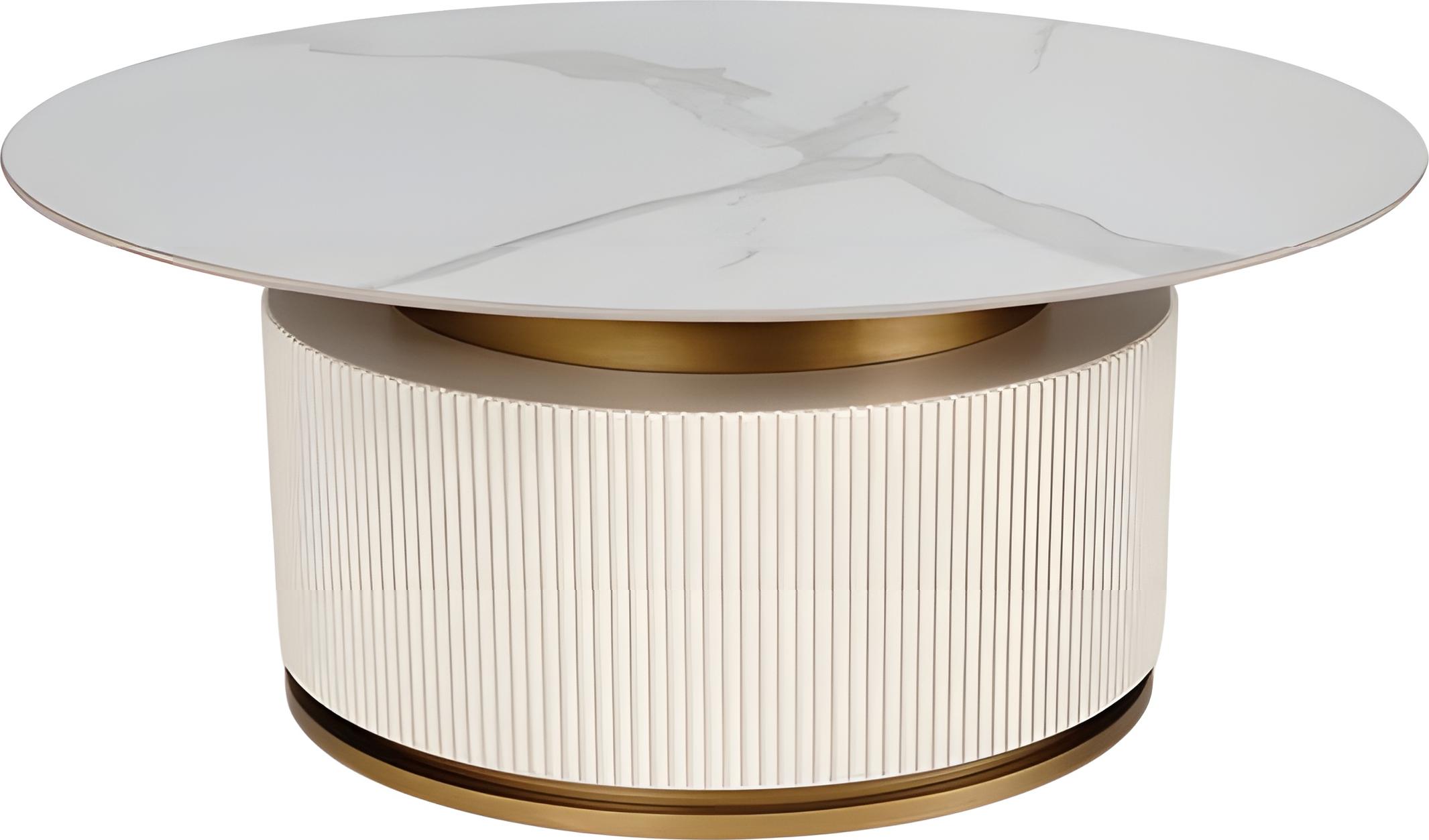 AEA Eleganter Beigefarbener Holz Couchtisch im Modernen Stil