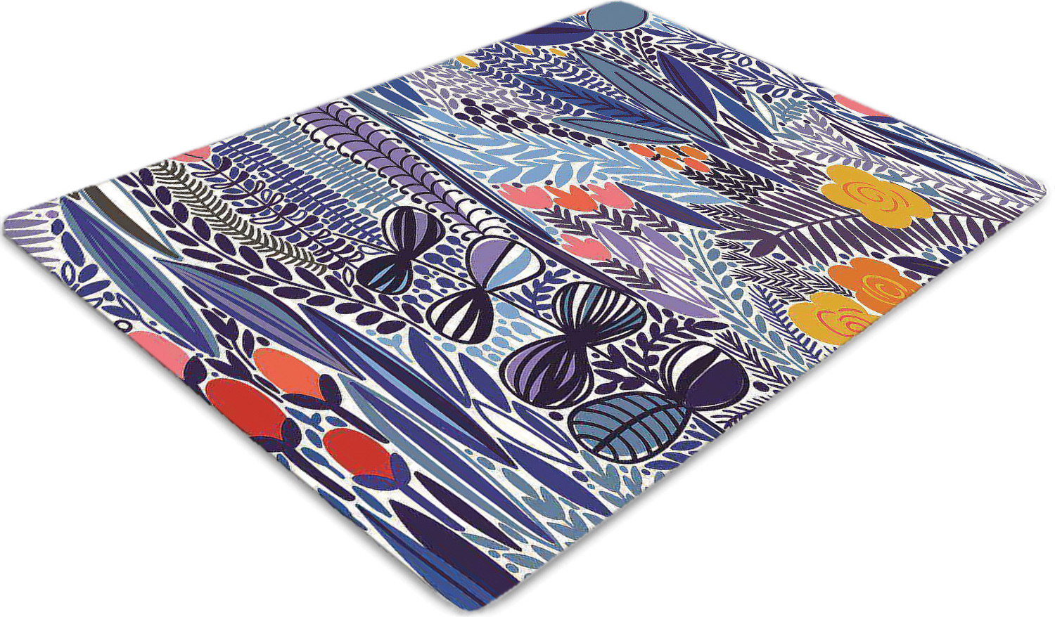 Podlahová ochranná podložka - Ochranná podložka pod stoličku - Podlahová podložka - 100x70 cm - Tropická vegetácia