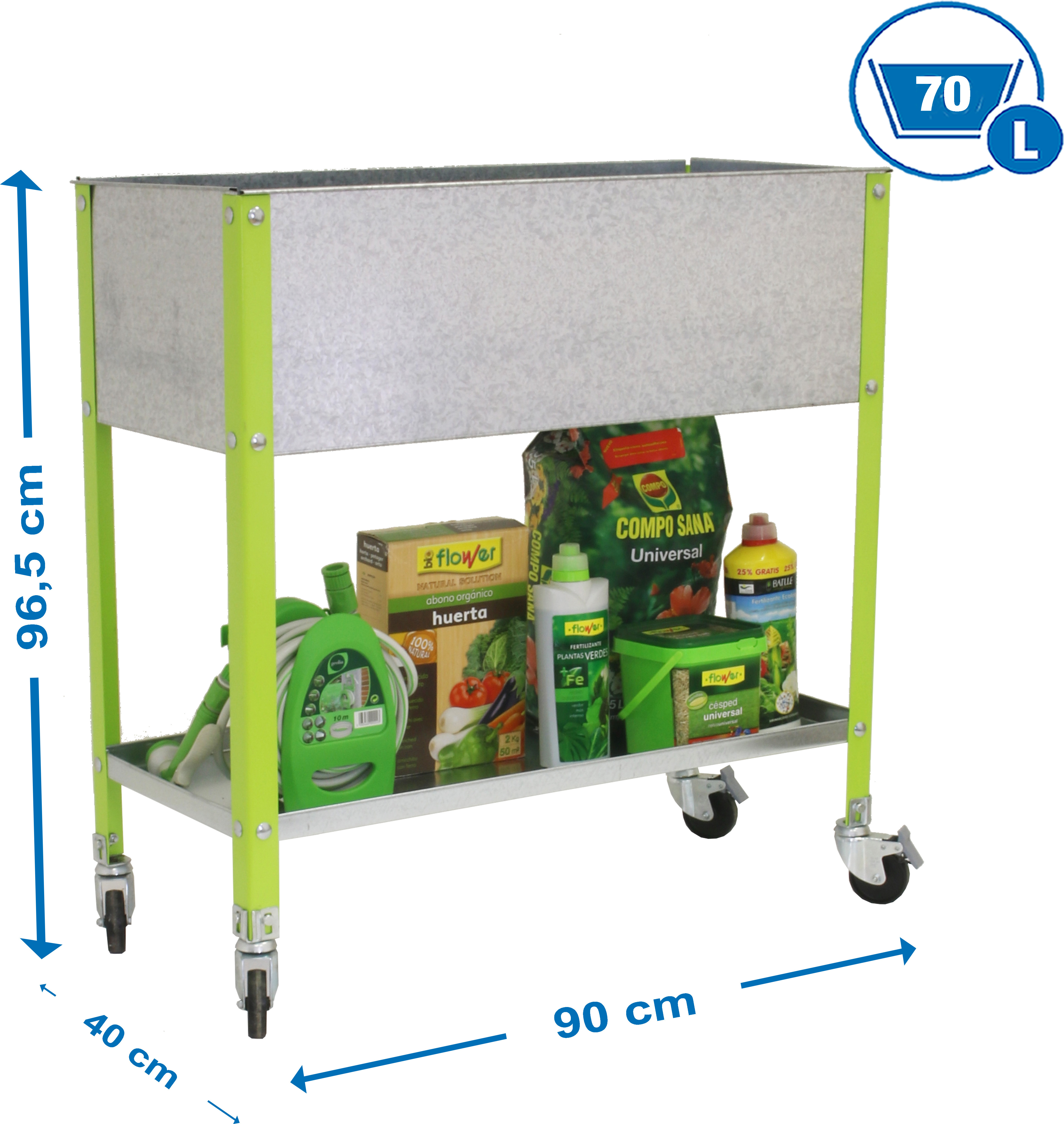 Simonrack Stadtgarten SIMONGARDEN URBAN TOP MOB. 900x400 GRÜN/VERZINKT