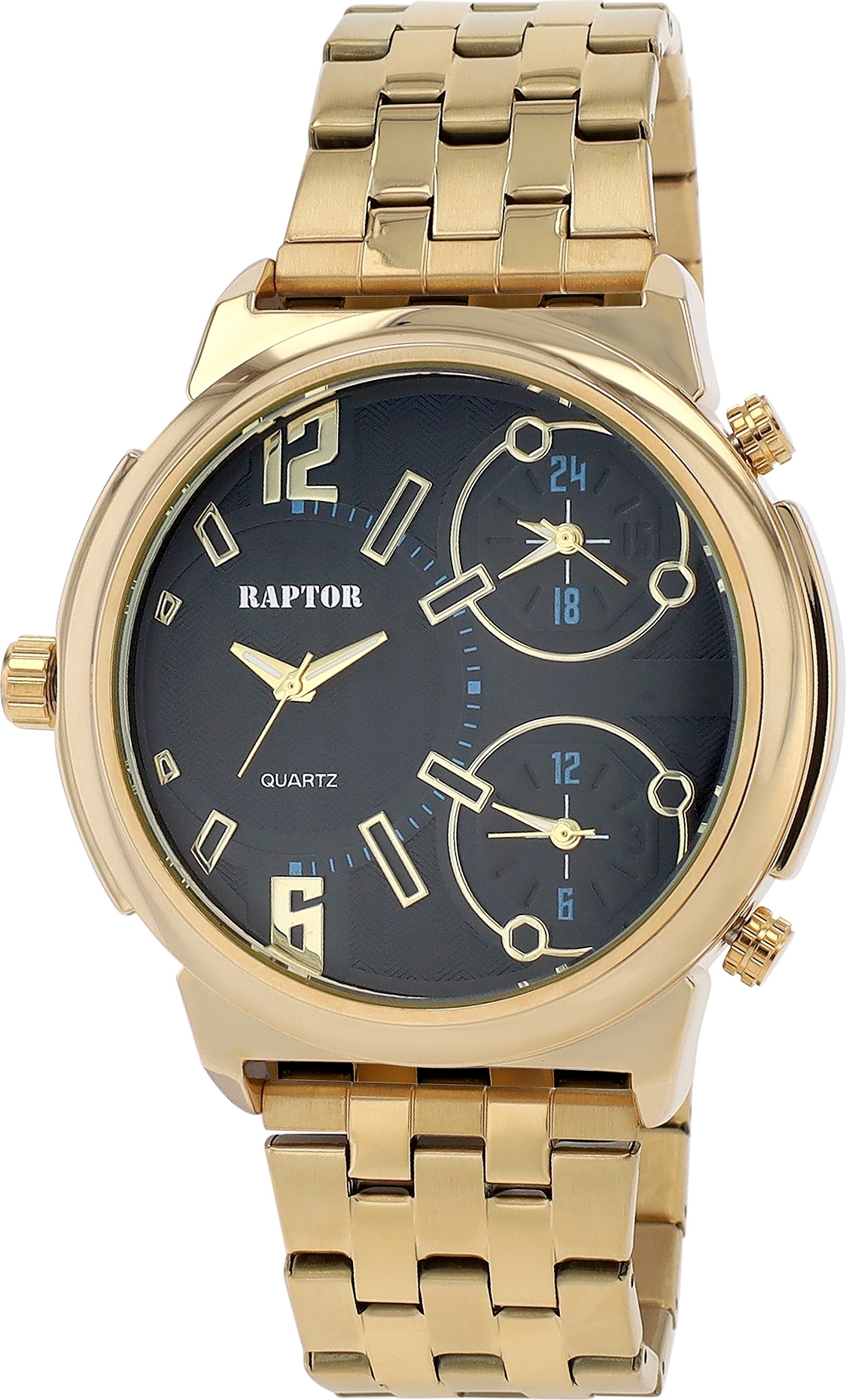 Raptor Herrenuhr "Lucius" mit Edelstahlband, 3-Zeitzonen