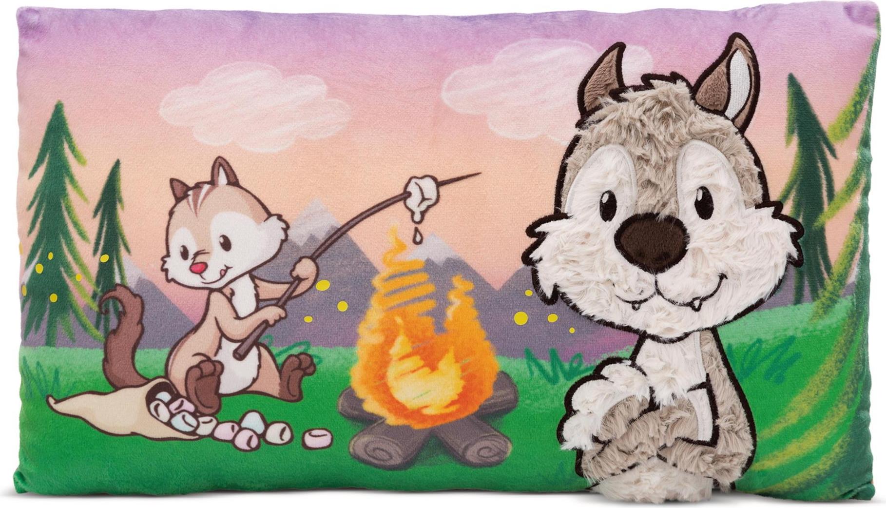 NICI Kissen Wolf Winny & Streifenhörnchen Jojo 43x25cm 49954