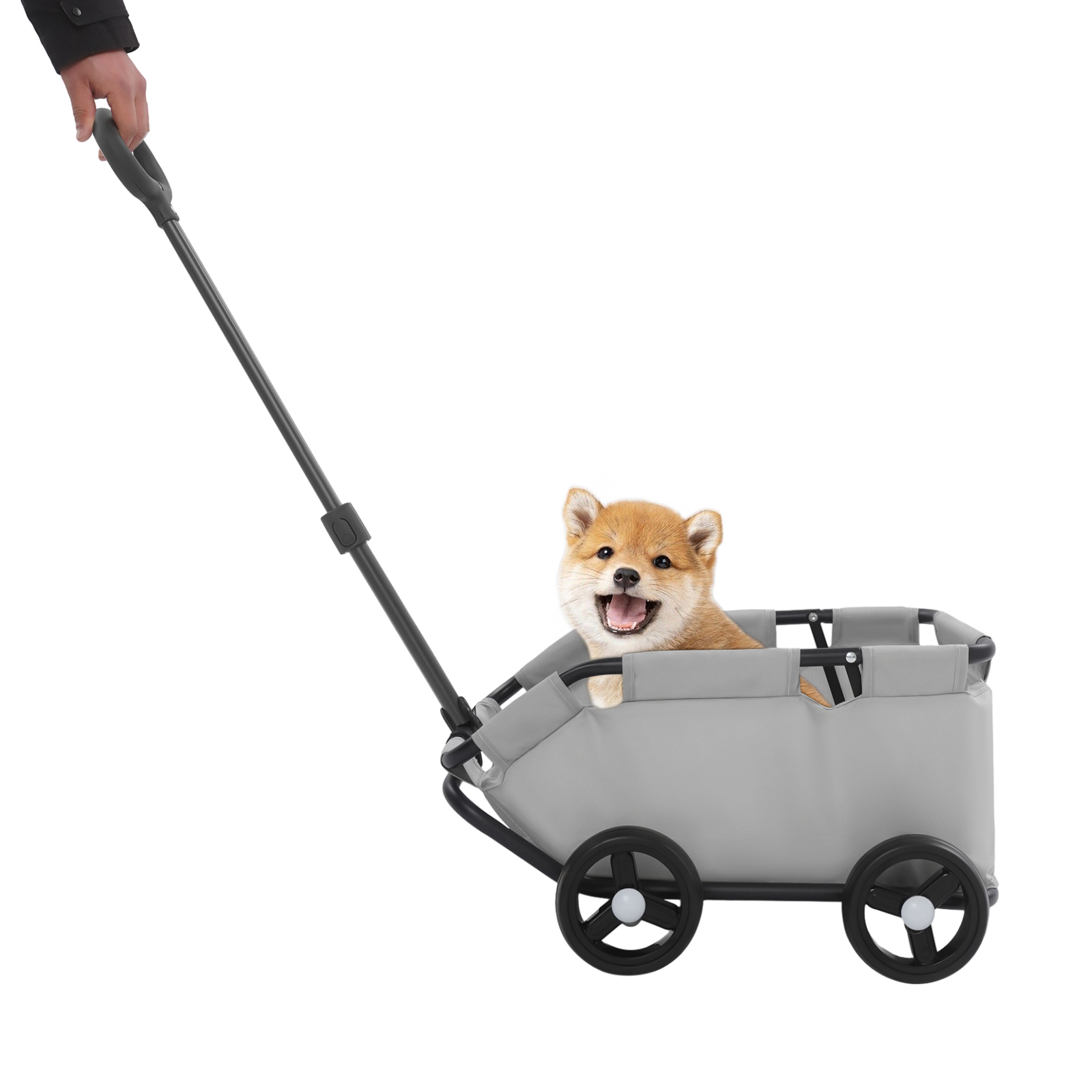 easybuy Hundewagen faltender Haustier Kinderwagen für Reisen für Haustierreisen Grau MAX 7.5kg 415485458474