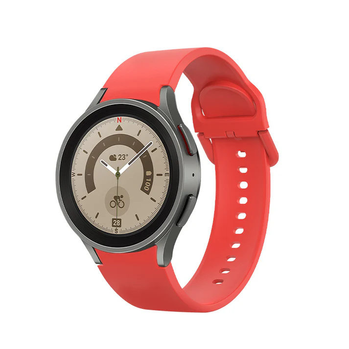 20 mm silikónový remienok SYSTEM-S pre inteligentné hodinky Samsung Galaxy Watch 5 4 v červenej farbe