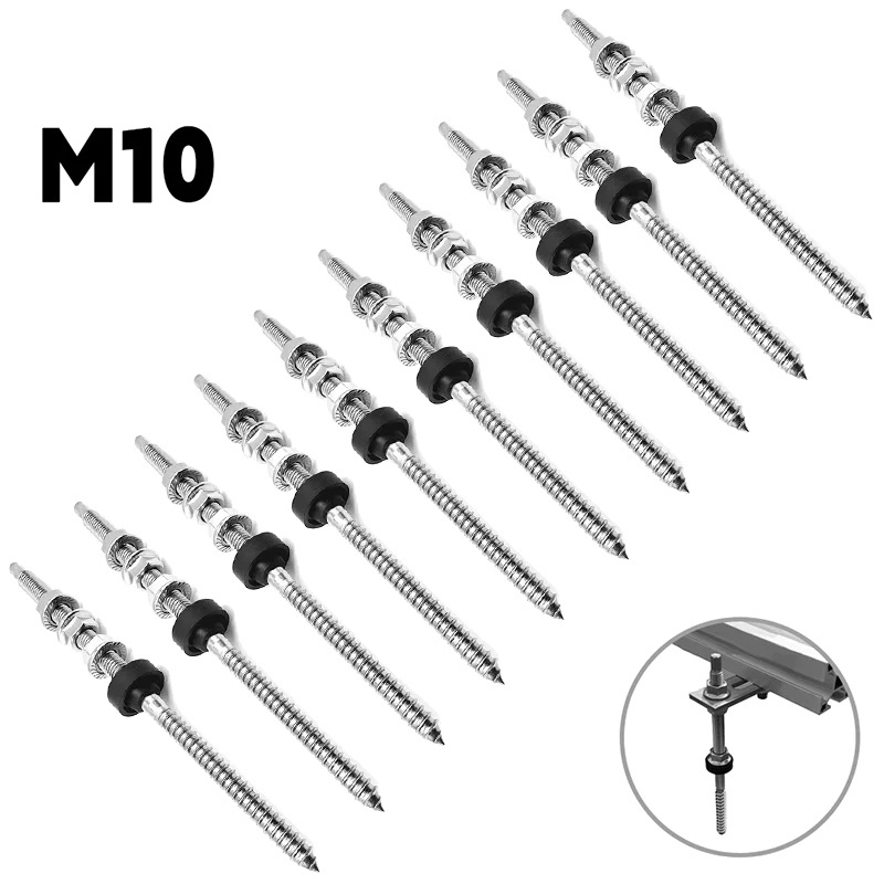 Závesné skrutky M10, dĺžka 200 mm, 304 nehrdzavejúca oceľ, 10 kusov , B 10 kusov