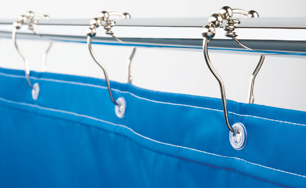 12 Duschvorhangringe Blau - Kunststoff Mit Rastverschluss, 5,7cm Für Standard-Stangen