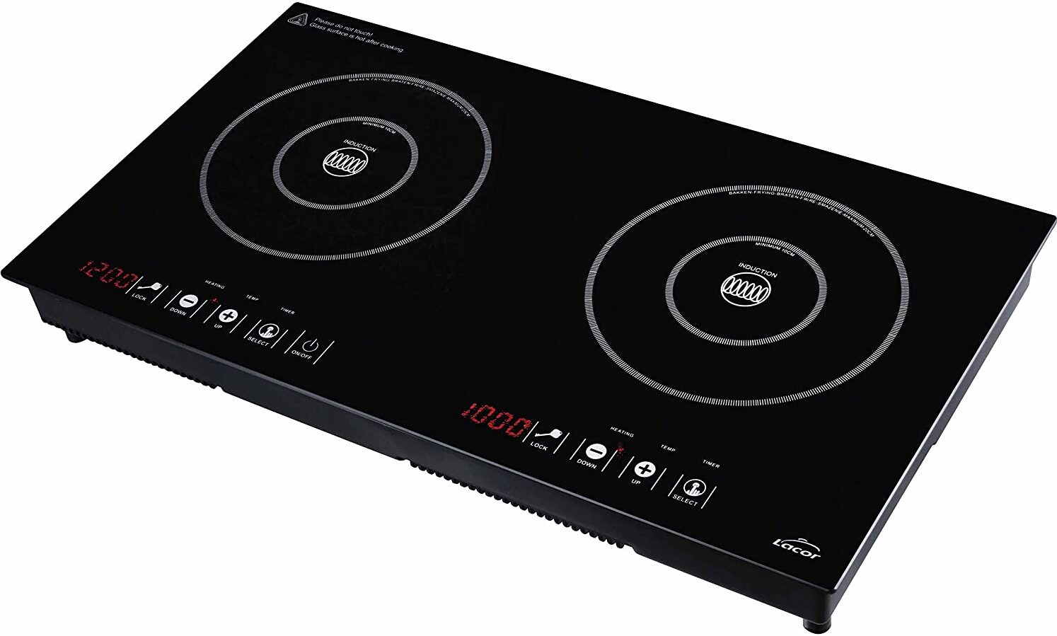 Horizontálna dvojitá indukčná doska pre Lacor, 3500 W, 5,3 tony, železo, čierna