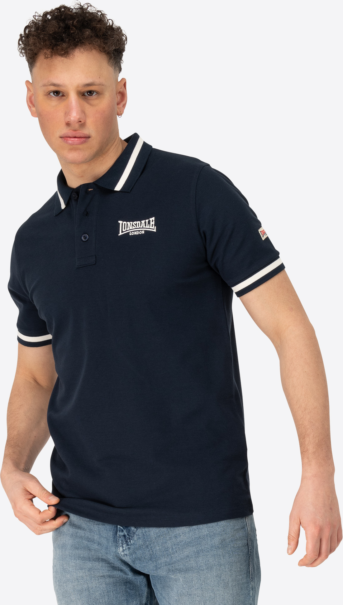 Herren Poloshirt schmale Passform CAUSTON Dark Navy/Ecru XXXL Lonsdale 113923