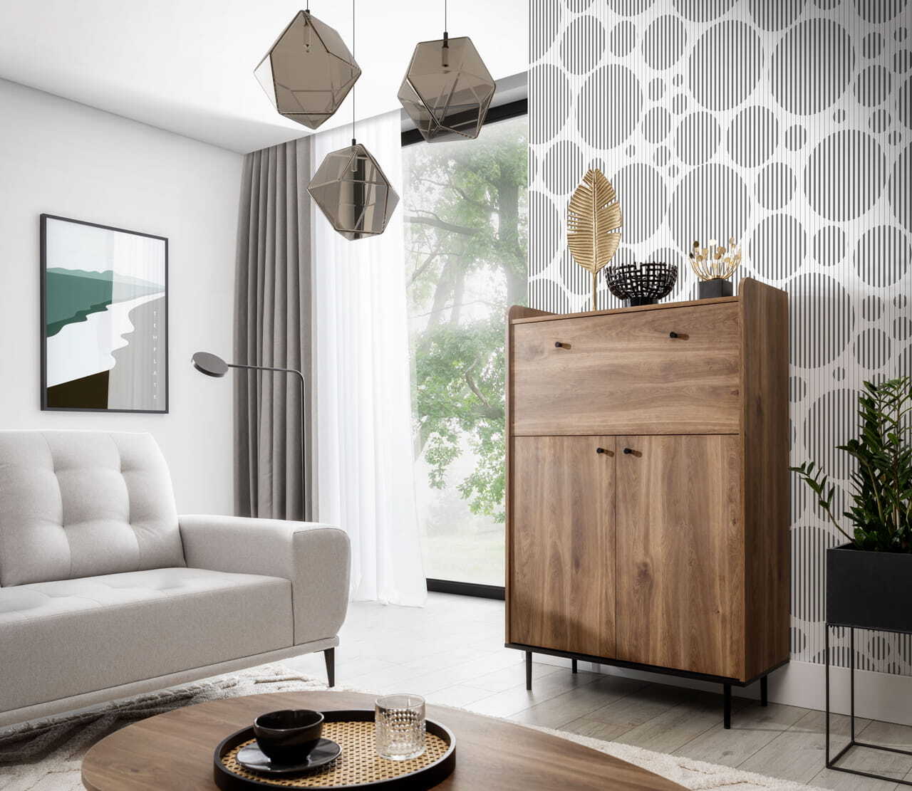 GIB Hochkommode VASINA KB90 Brandy Castello