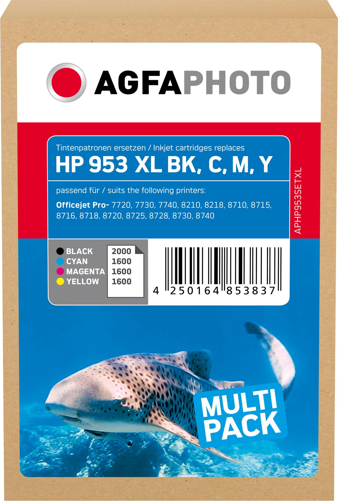 Atramentová kazeta AgfaPhoto APHP953 SETXL ako HP 3HZ52AE b/w/m/y