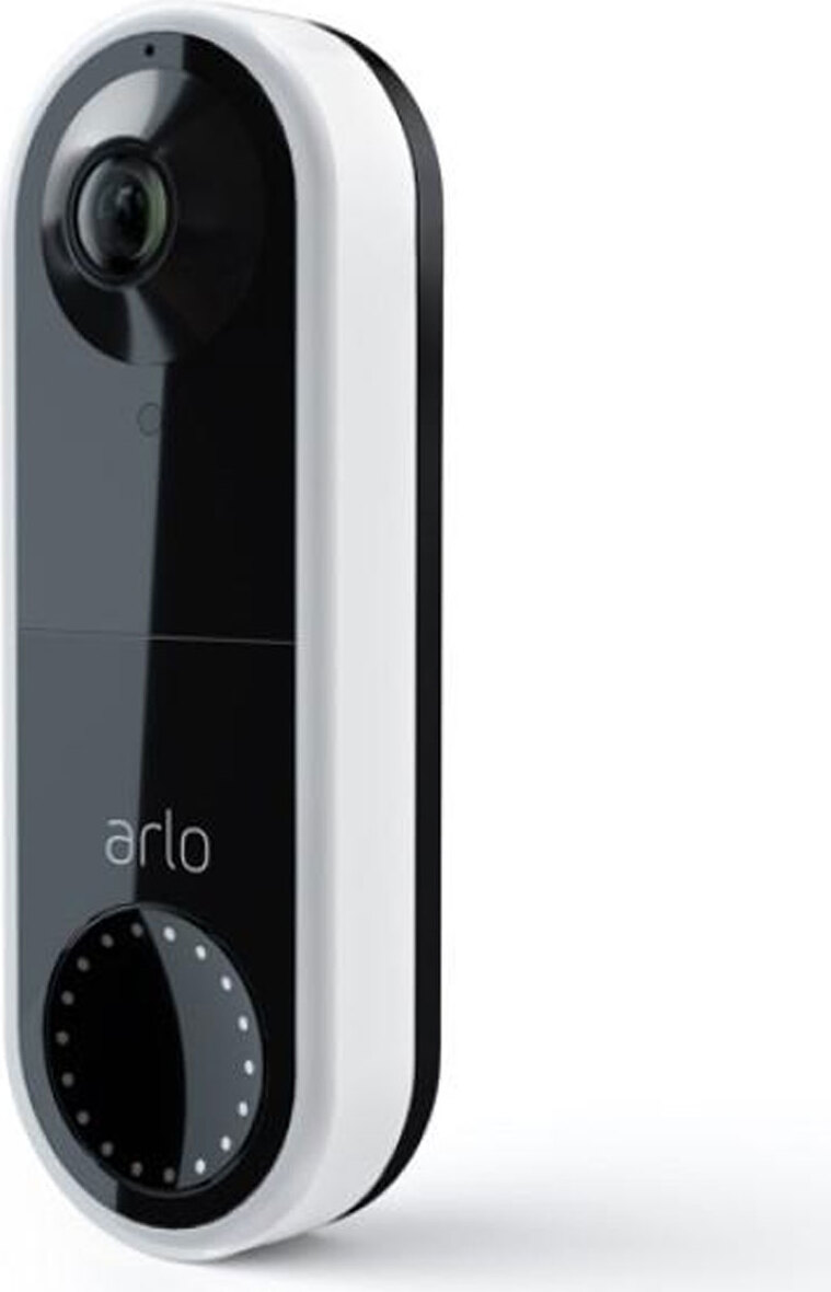 Arlo Video Doorbell, 1080p, 25 % širšie zorné pole, Wi-Fi, detektor pohybu, obojsmerný zvuk, siréna, nočné videnie Biela