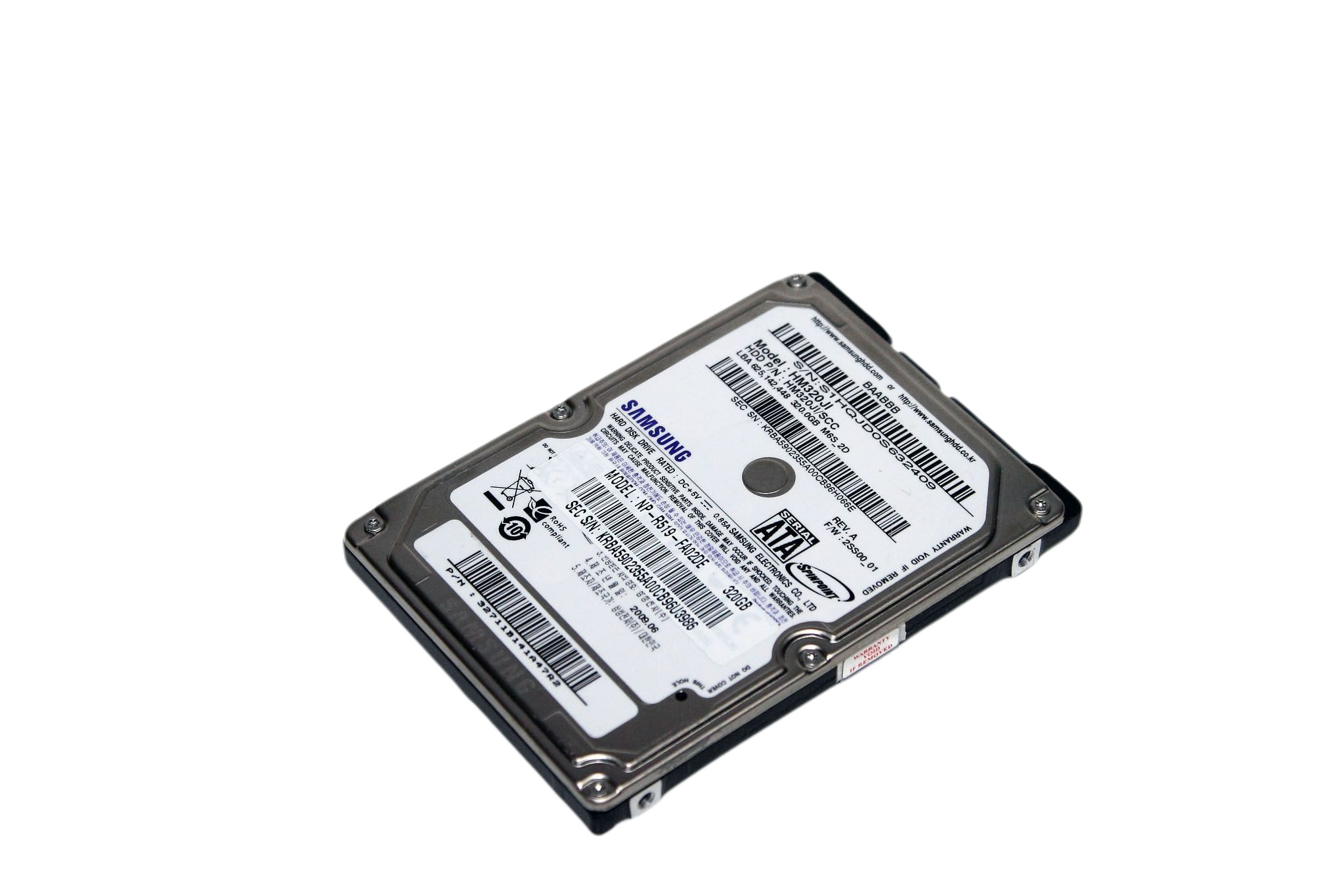 320GB Samsung HDD Notebook Festplatte 8MB Cache 2,5" SATA intern HM320JI