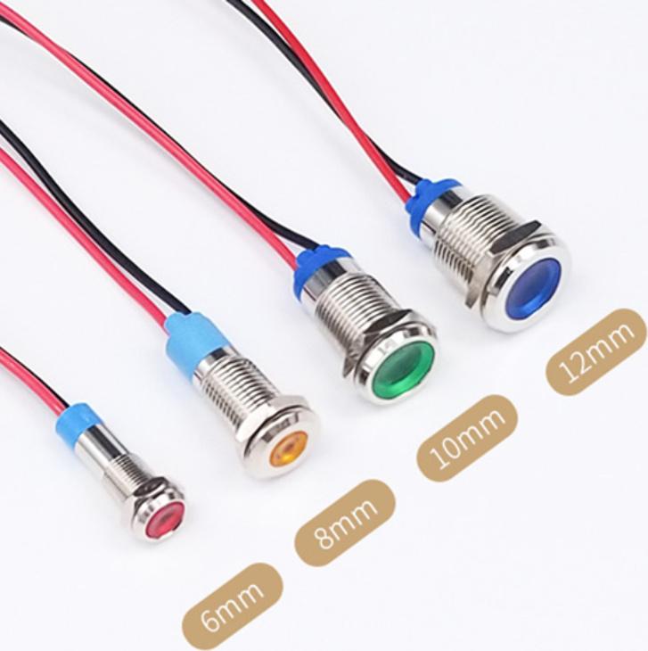 Funduino LED in Metall-Fassung, flach, Kontrollleuchte 12V, div. Größen und Farben Ausführung: 6mm - rot