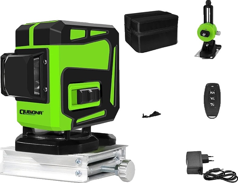 Laserová vodováha so zeleným lúčom, diaľkové ovládanie, vysoká viditeľnosť, IE12C