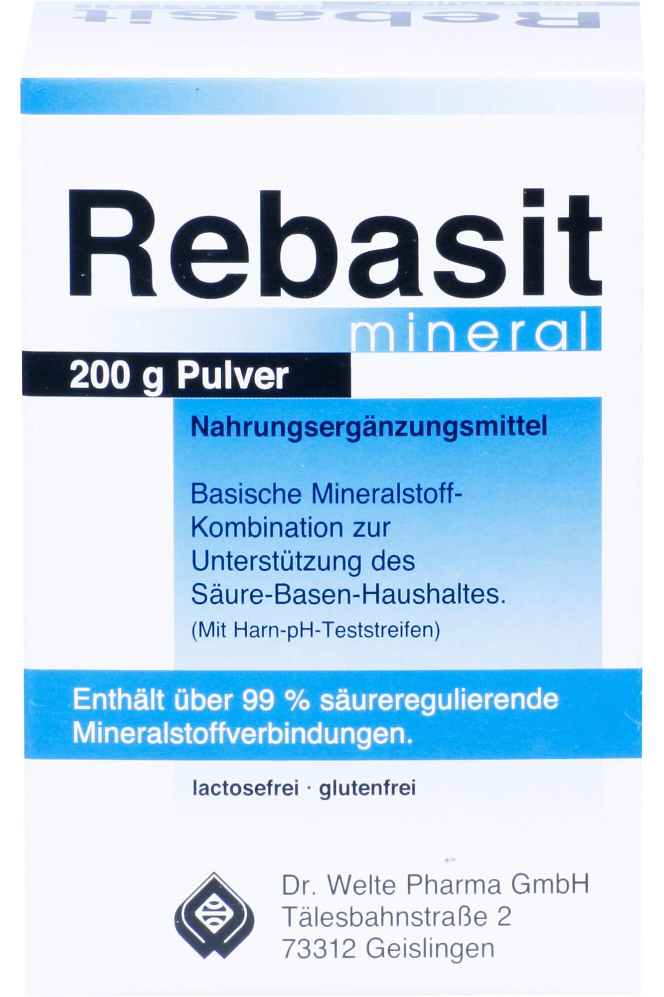 Dr. Welte Pharma GmbH Rebasit mineral Pulver zur Unterstützung des Säure-Basen-Haushaltes, 200 g Pulver 01032858