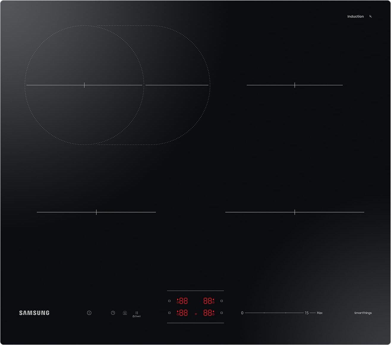 Samsung NZ64B4016FK Black Vstavaná 60 cm indukčná varná doska so 4 zónami