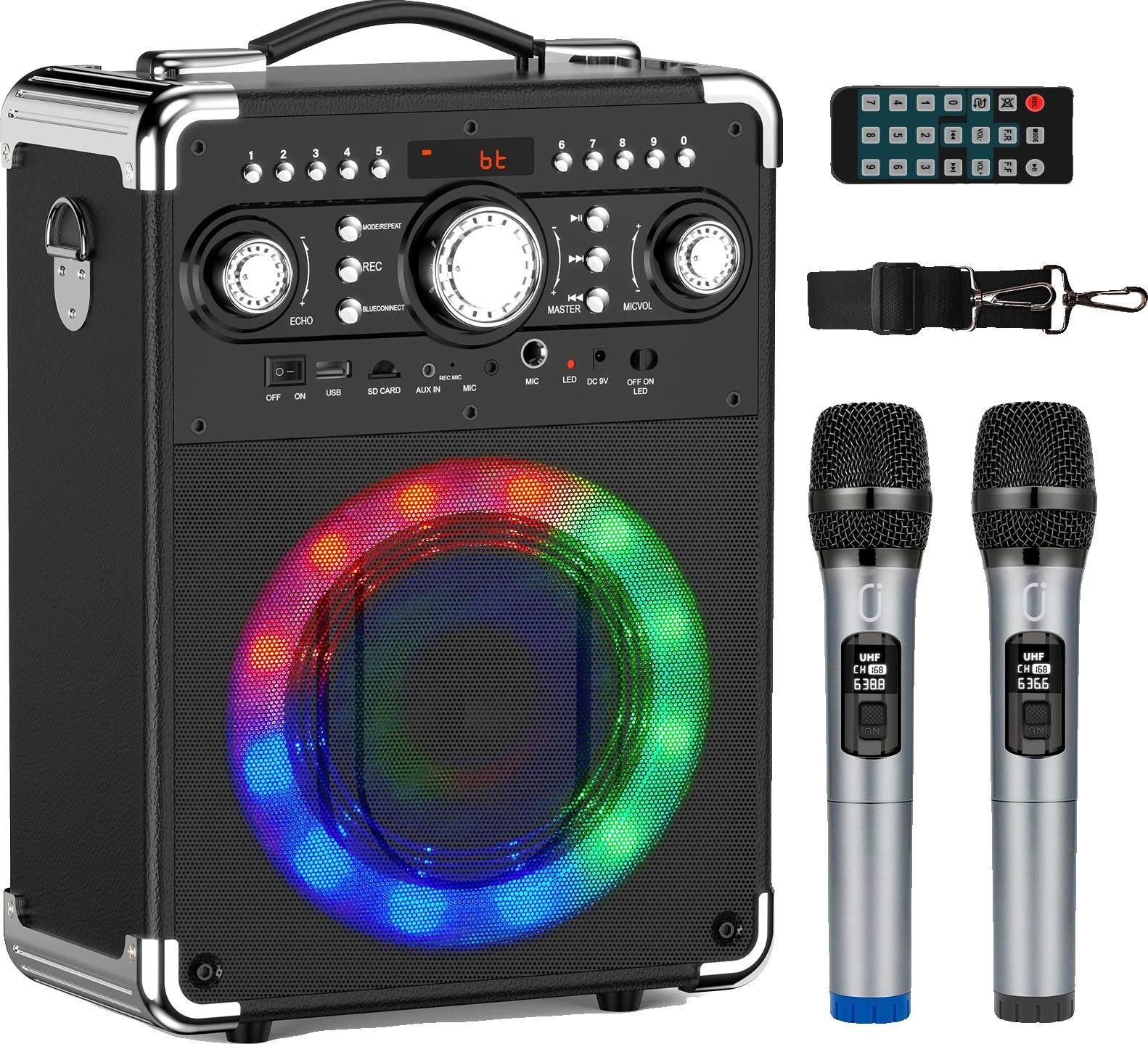 Reproduktor karaoke, 3 bezdrôtové mikrofóny, Bluetooth 53