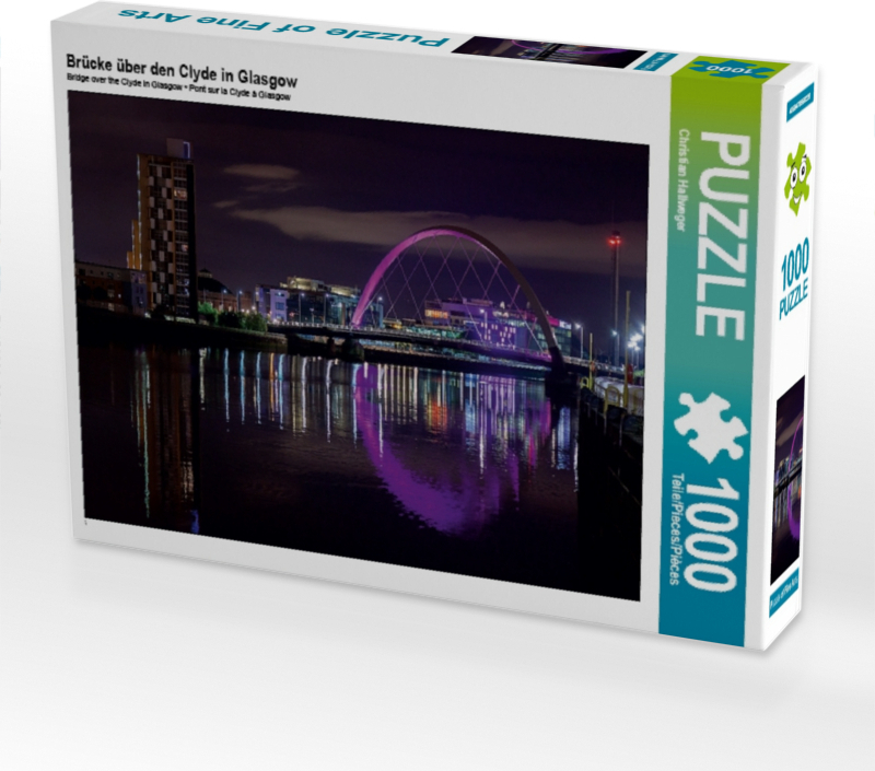 Calvendo Brücke über den Clyde in Glasgow 1000 Teile Puzzle quer 640x480mm, Hallweger Christian; 7451984