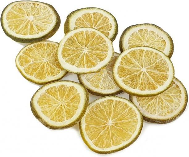Jen-Import Getrocknete grüne Orangenscheiben 3-4 cm, 10 Stück.